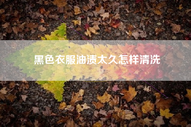 黑色衣服油渍太久怎样清洗