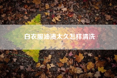 白衣服油渍太久怎样清洗