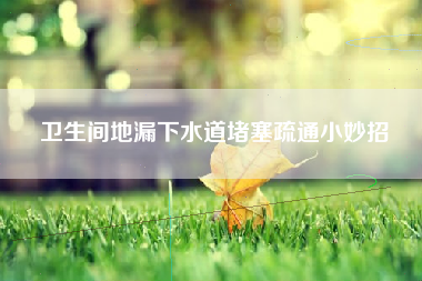 卫生间地漏下水道堵塞疏通小妙招