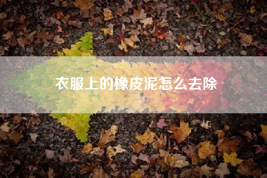 衣服上的橡皮泥怎么去除