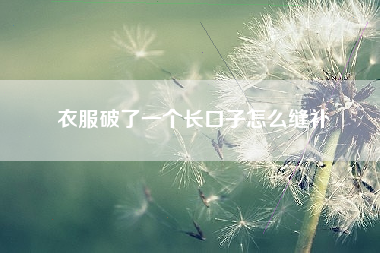 衣服破了一个长口子怎么缝补