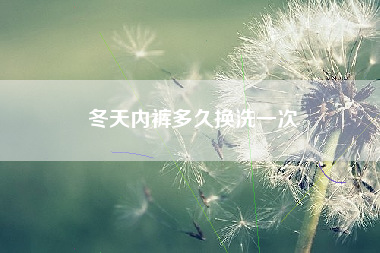 冬天内裤多久换洗一次