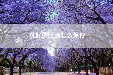 洗好的肥肠怎么保存