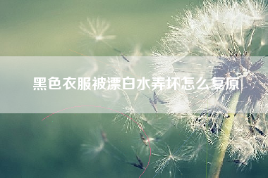 黑色衣服被漂白水弄坏怎么复原