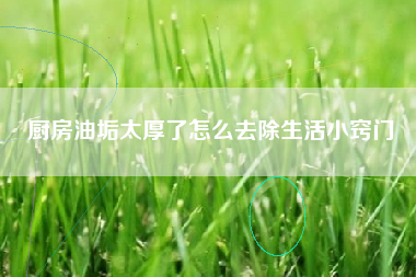 厨房油垢太厚了怎么去除生活小窍门