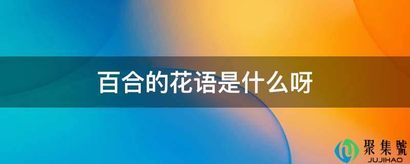 百合的花语是什么呀