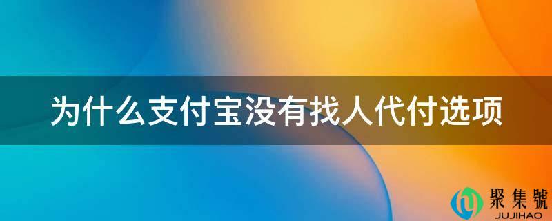 为什么付出宝没有找人代付选项