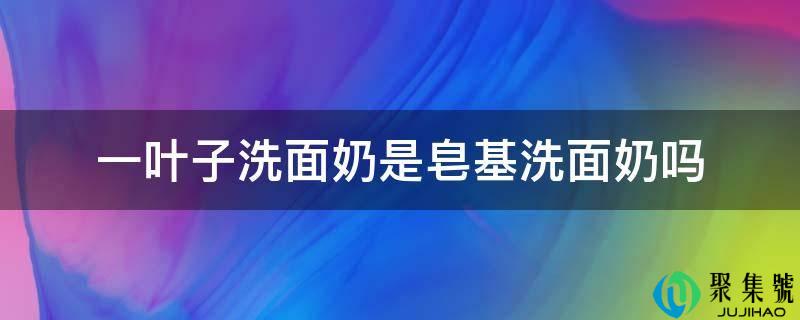 一叶子洗面奶是皂基洗面奶吗