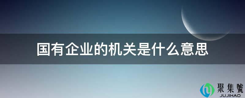 国有企业的机关是什么意思