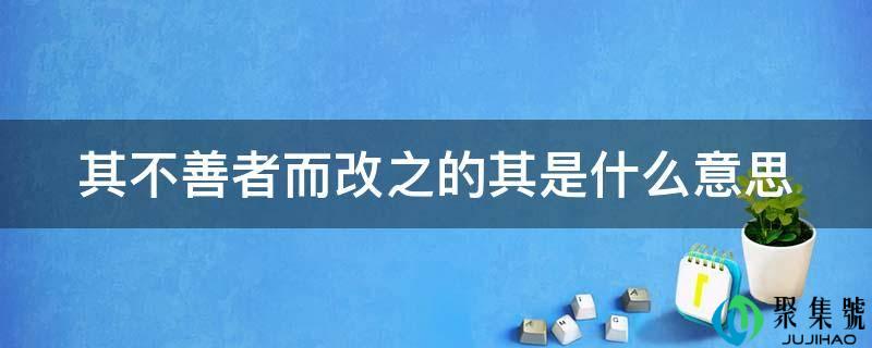 其不善者而改之的其是什么意思