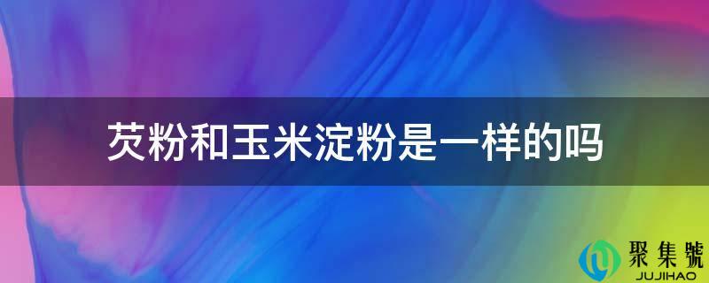 芡粉和玉米淀粉是一样的吗