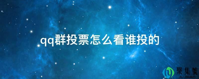 电话群投票怎么看谁投的