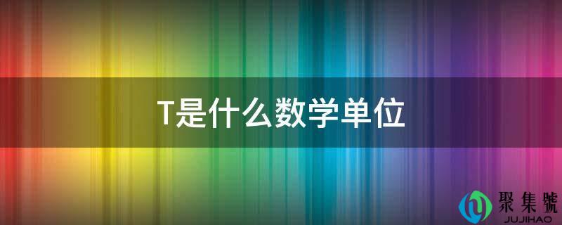 T是什么数学单元
