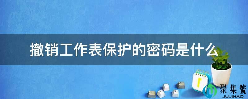 撤销工做表庇护的密码是什么