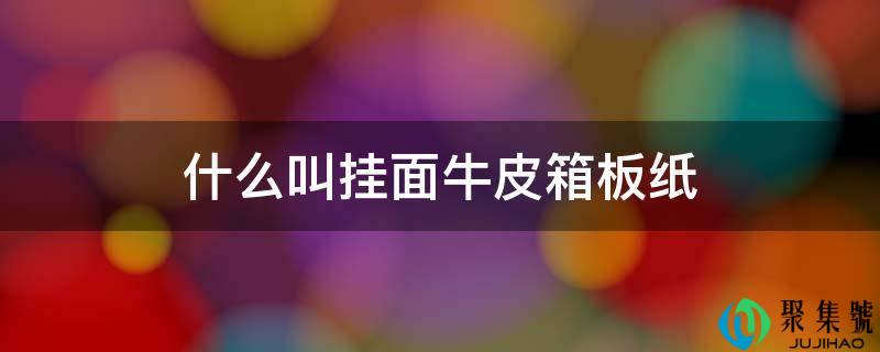 什么叫挂面牛皮箱板纸