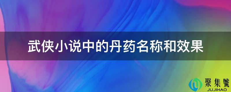 武侠小说中的丹药名称和效果