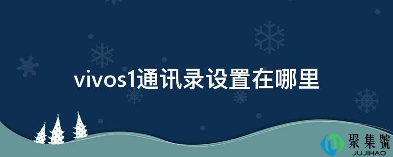 vivos1通信录设置在哪里