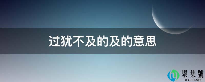 过犹不及的及的意思