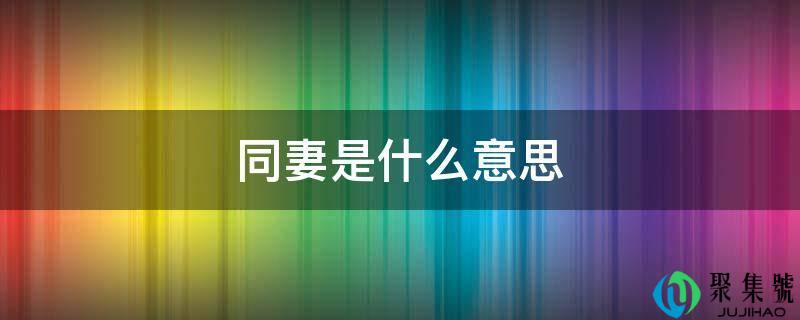 同妻是什么意思