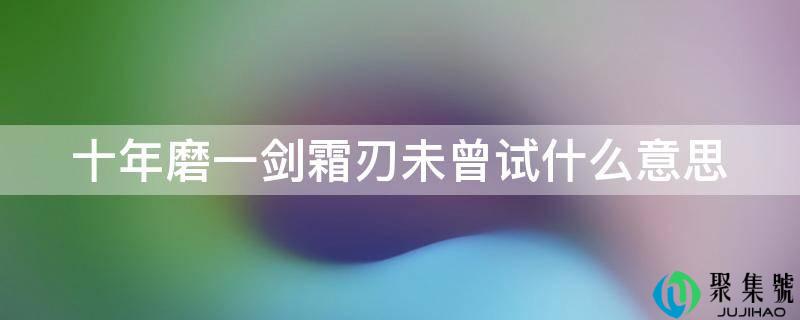 十年磨一剑霜刃不曾试什么意思