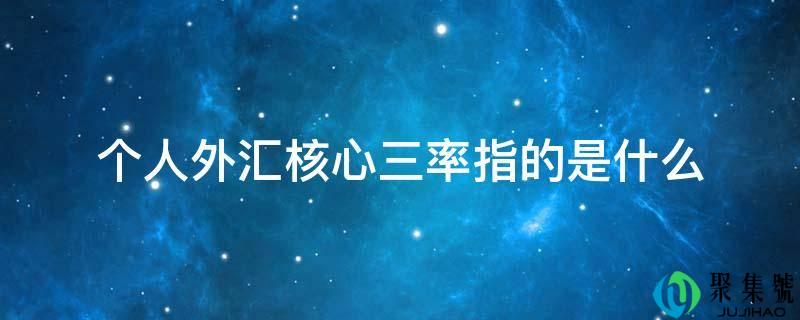 个人外汇核心三率指的是什么