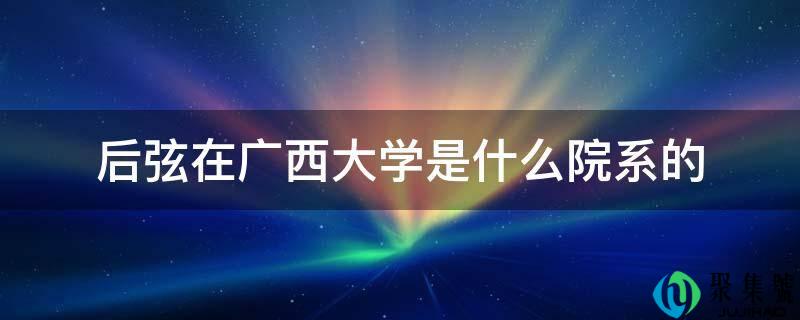 后弦在广西大学是什么院系的