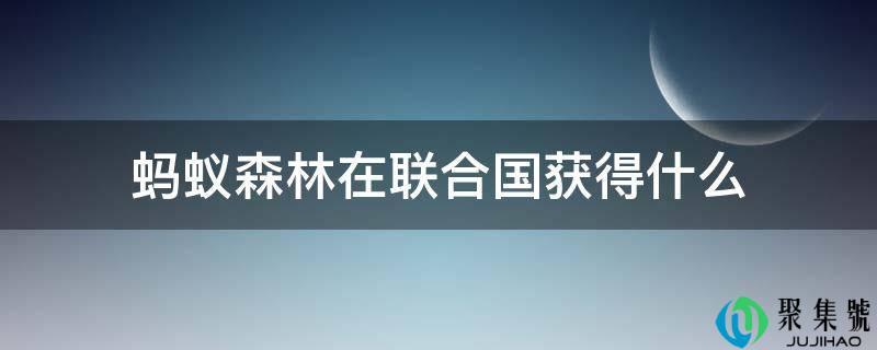 蚂蚁森林在联合国获得什么