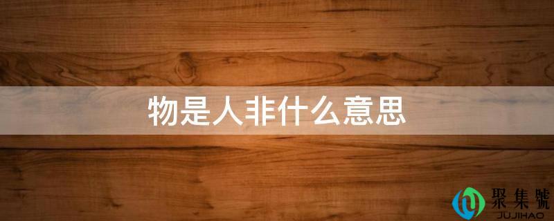 物是人非什么意思