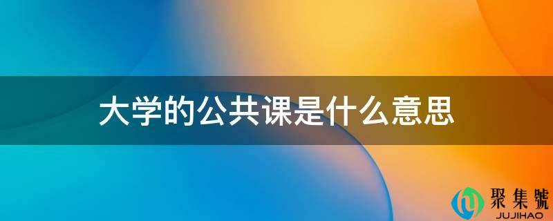 大学的公共课是什么意思