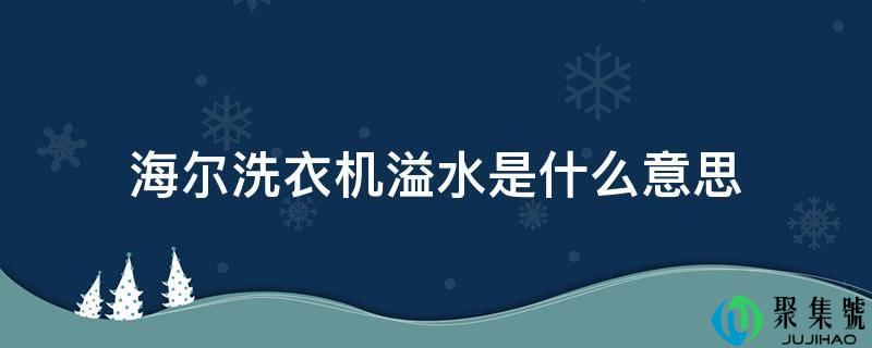 海尔洗衣机溢水是什么意思