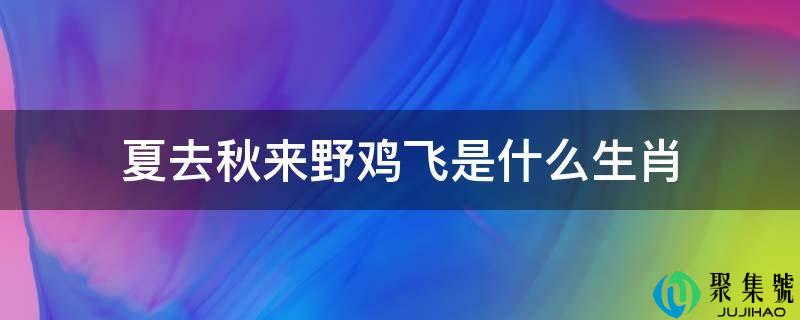 夏去秋来野鸡飞是什么生肖