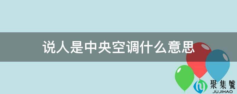 说人是中央空调什么意思