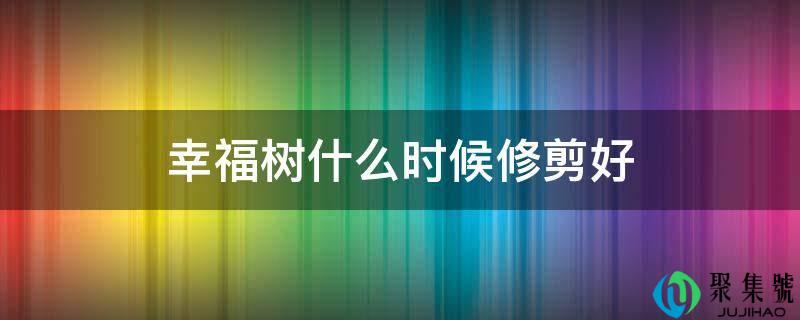 幸福树什么时候修剪好