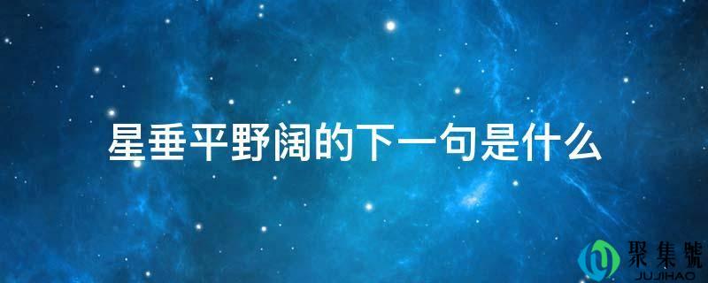 星垂平野阔的下一句是什么