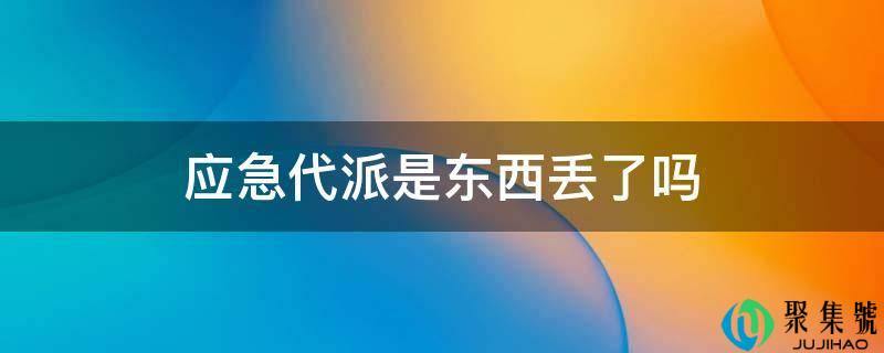 应急代派是东西丢了吗