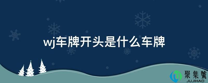 wj车牌开头是什么车牌