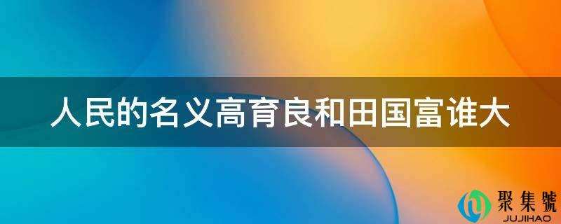 人民的名义高育良和田国富谁大