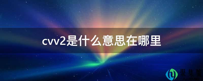cvv2是什么意思在哪里
