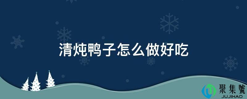 清炖鸭子怎么做好吃