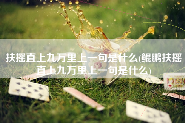 扶摇直上九万里上一句是什么(鲲鹏扶摇直上九万里上一句是什么)