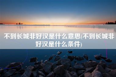 不到长城非好汉是什么意思(不到长城非好汉是什么条件)
