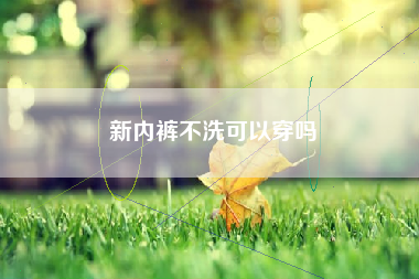 新内裤不洗可以穿吗