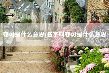 亦可是什么意思(名字叫亦可是什么意思)