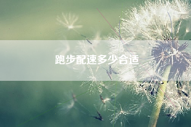 跑步配速多少合适