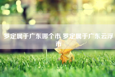 罗定属于广东哪个市 罗定属于广东云浮市