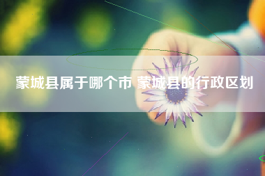 蒙城县属于哪个市 蒙城县的行政区划