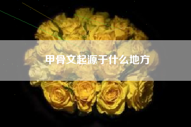 甲骨文起源于什么地方