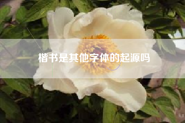 楷书是其他字体的起源吗