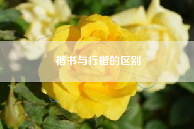 楷书与行楷的区别