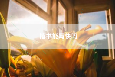 楷书能写快吗